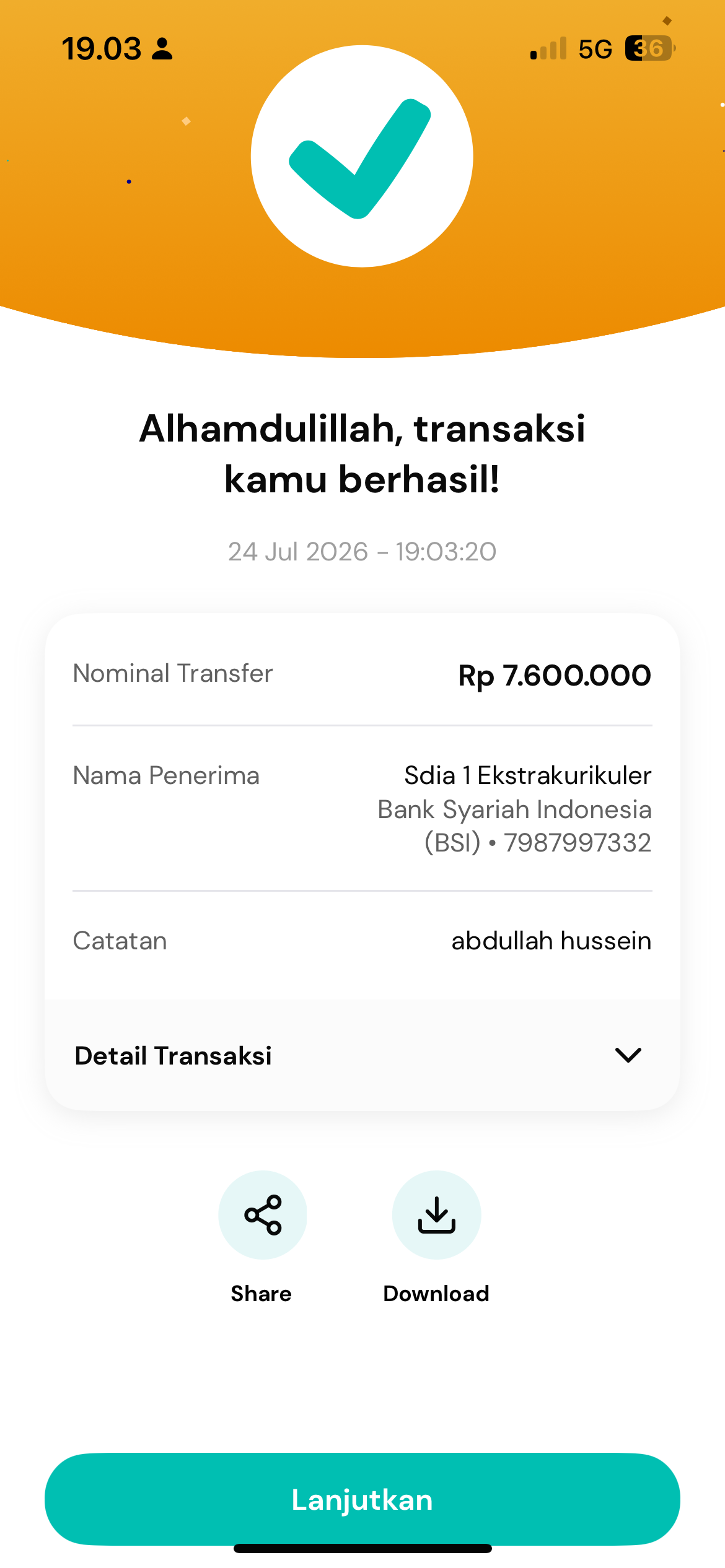 Bukti TF Abdullah Hussein