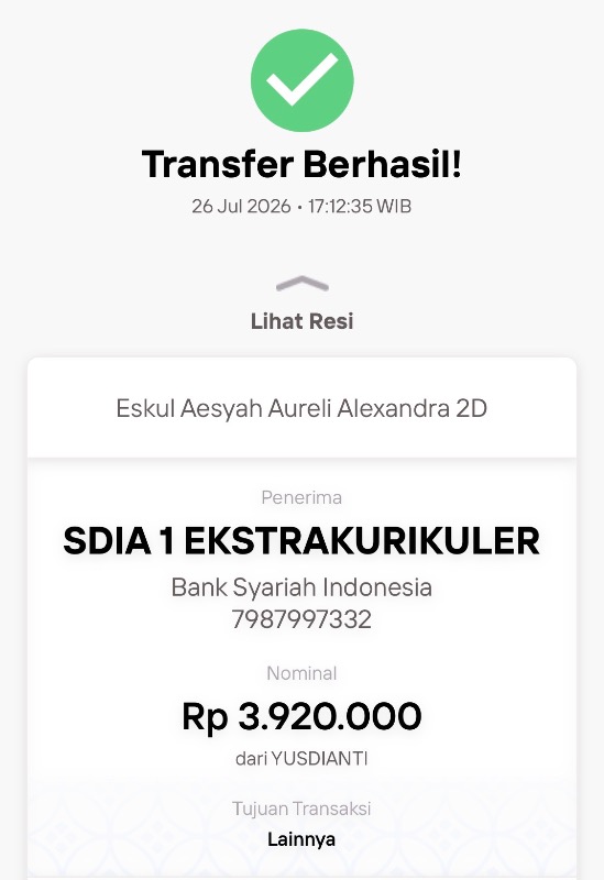 Bukti TF Aesyah Aurelia Alexandra