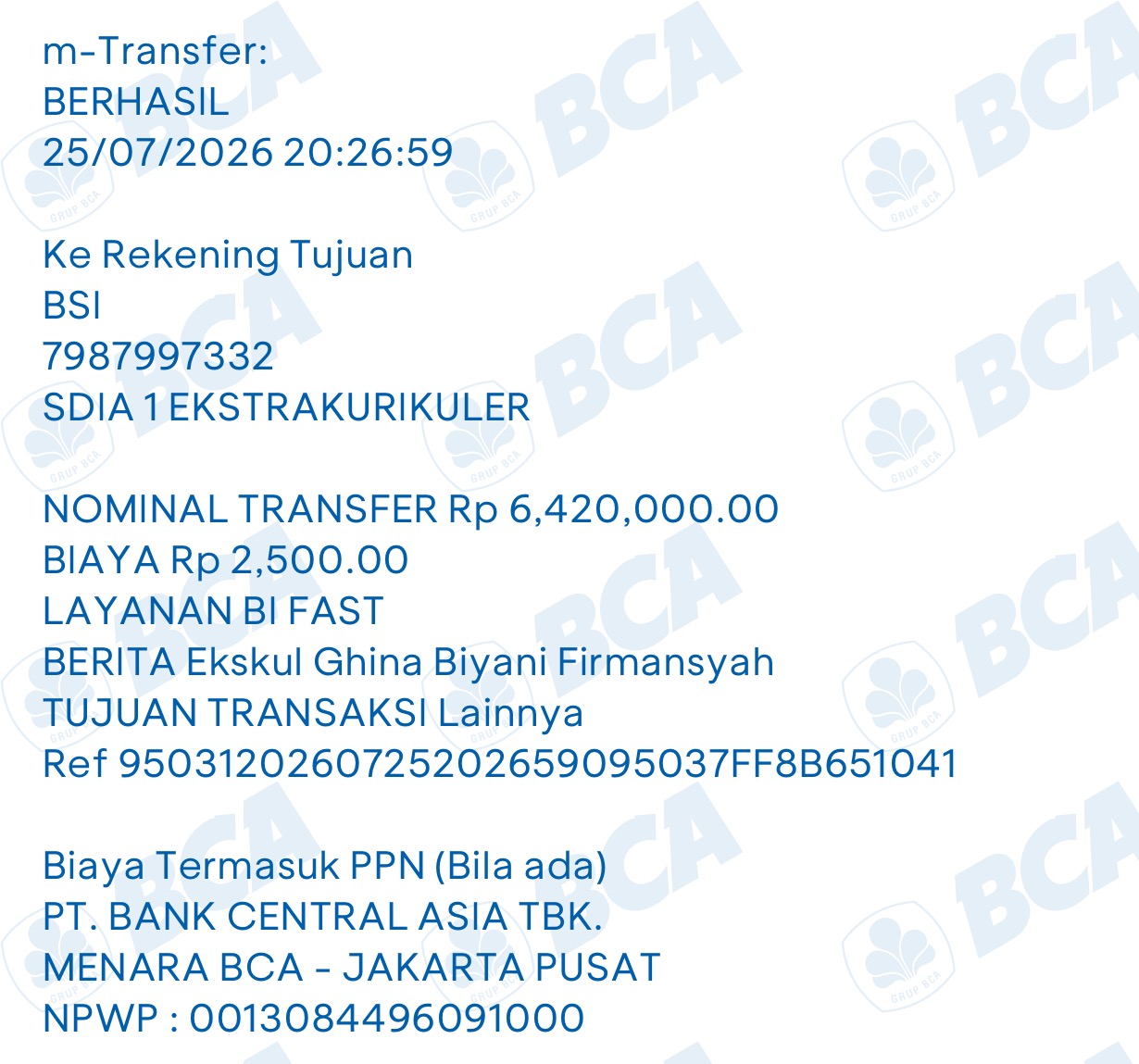Bukti TF Ghina Biyani Firmansyah