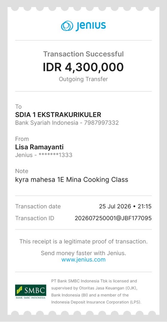 Bukti TF Kyra Mahesa