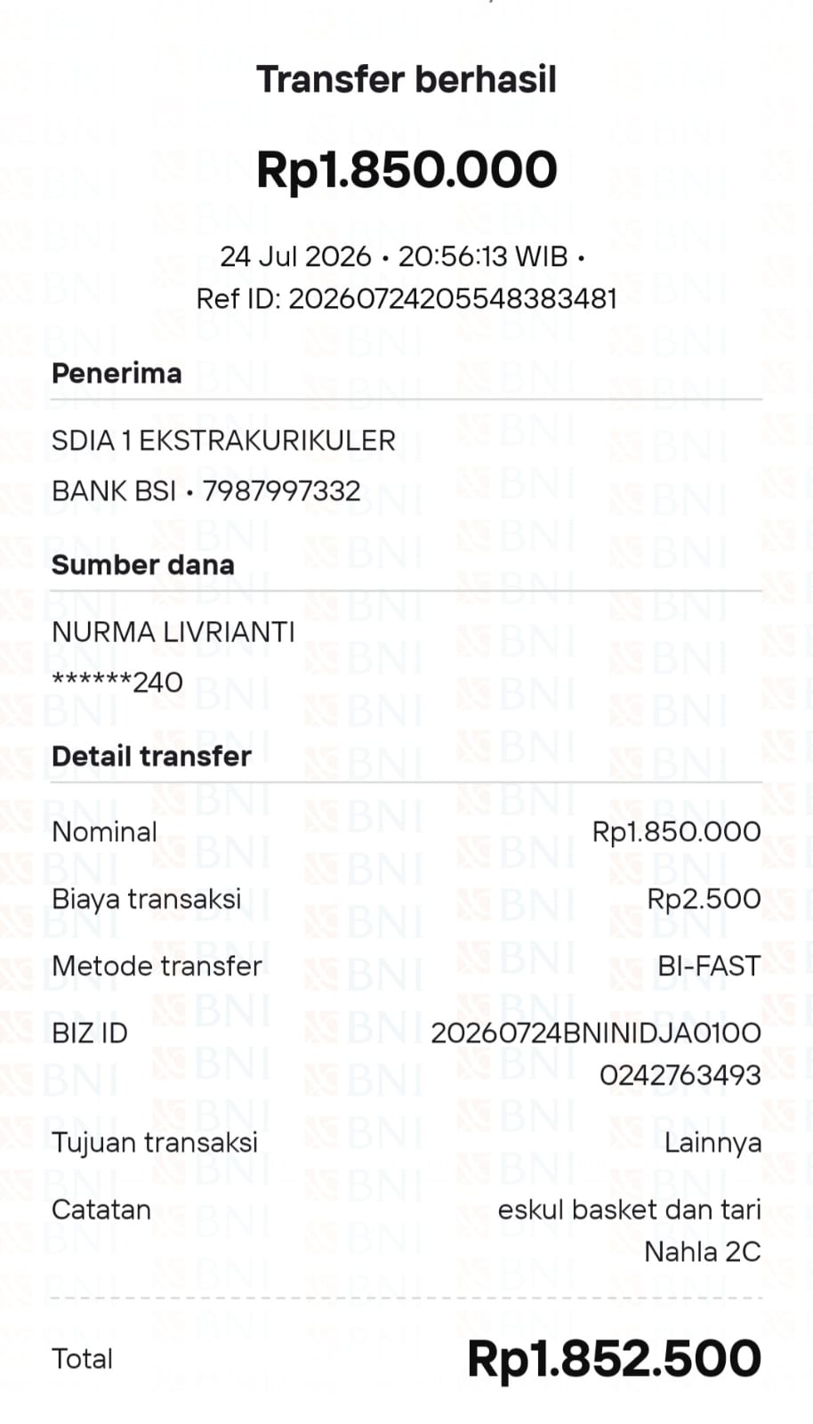 Bukti TF Nahla Shakayla Azzahra