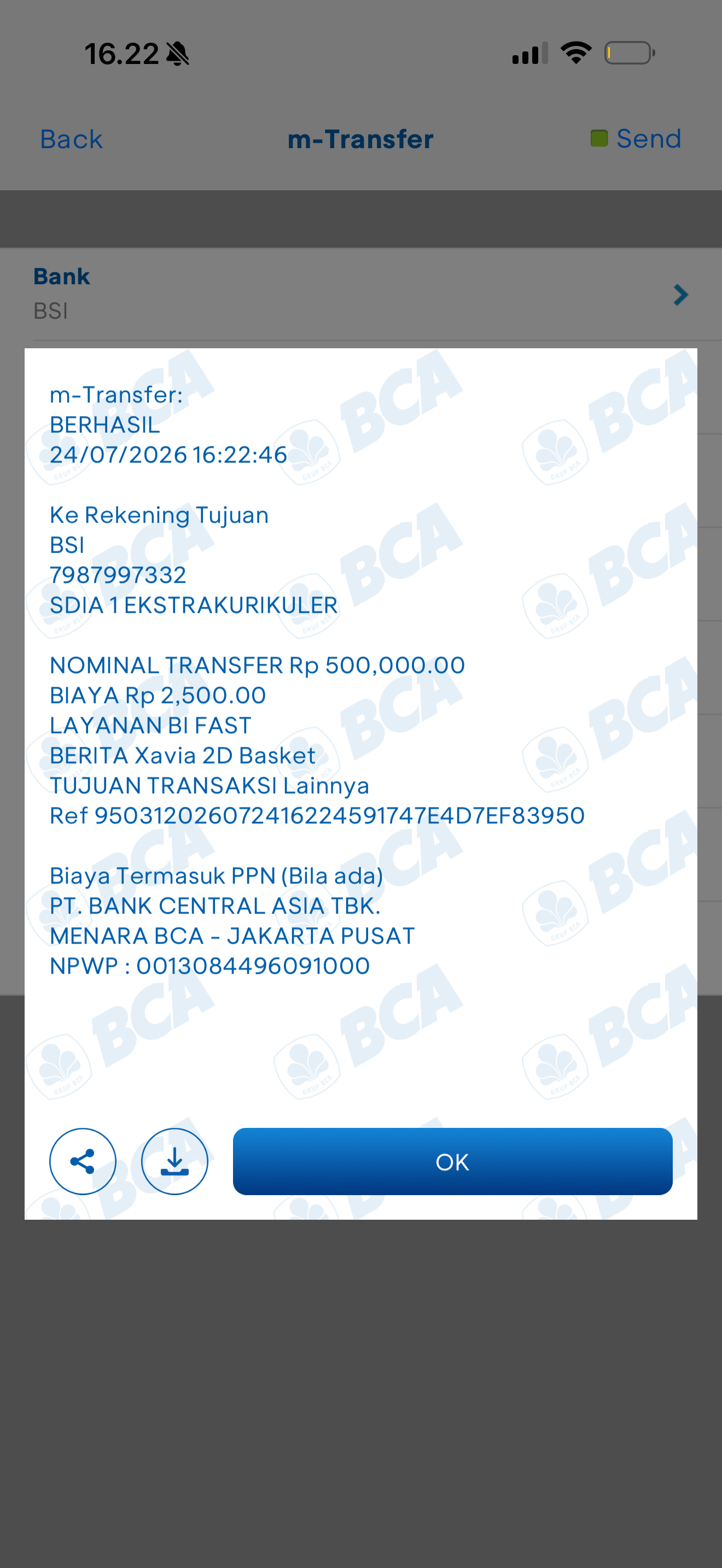 Bukti TF Xavia Athalla Djajadiningrat
